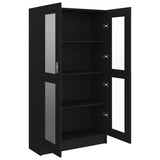 Vitrine Cabinet Black 82.5x30.5x150 cm Engineered Wood - 45-Degree Angle