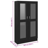 Vitrine Cabinet Black 82.5x30.5x150 cm Engineered Wood - Low Angle