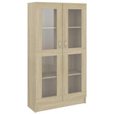 Vitrine Cabinet Sonoma Oak 82.5x30.5x150 cm Engineered Wood - Front View