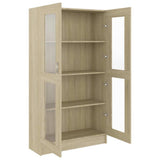 Vitrine Cabinet Sonoma Oak 82.5x30.5x150 cm Engineered Wood - Top-Down View