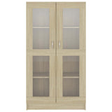 Vitrine Cabinet Sonoma Oak 82.5x30.5x150 cm Engineered Wood - 45-Degree Angle
