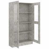 Vitrine Cabinet Concrete Grey 82.5x30.5x150 cm Engineered Wood - 45-Degree Angle