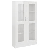 Vitrine Cabinet High Gloss White 82.5x30.5x150 cm Engineered Wood - Front View