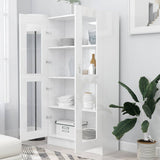Vitrine Cabinet High Gloss White 82.5x30.5x150 cm Engineered Wood - Side View