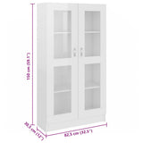 Vitrine Cabinet High Gloss White 82.5x30.5x150 cm Engineered Wood