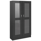 Vitrine Cabinet High Gloss Black 82.5x30.5x150 cm Engineered Wood