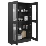 Vitrine Cabinet High Gloss Black 82.5x30.5x150 cm Engineered Wood