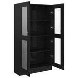 Vitrine Cabinet High Gloss Black 82.5x30.5x150 cm Engineered Wood - 45-Degree Angle