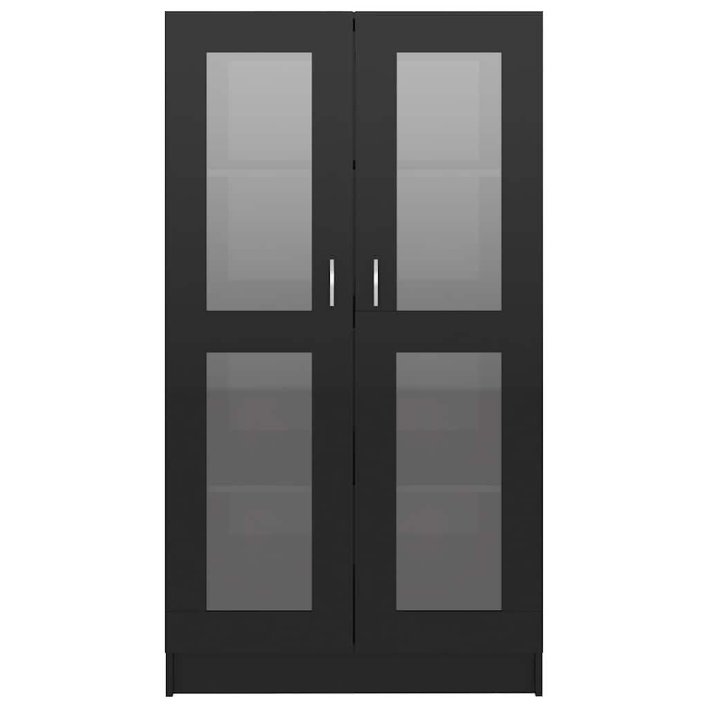 Vitrine Cabinet High Gloss Black 82.5x30.5x150 cm Engineered Wood