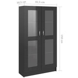 Vitrine Cabinet High Gloss Black 82.5x30.5x150 cm Engineered Wood