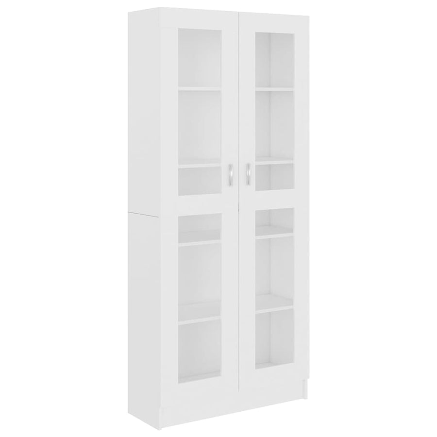 Vitrine Cabinet White 82.5x30.5x185 cm Engineered Wood