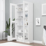 Vitrine Cabinet White 82.5x30.5x185 cm Engineered Wood