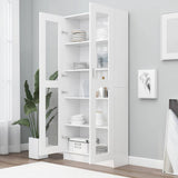 Vitrine Cabinet White 82.5x30.5x185 cm Engineered Wood - Side View