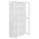 Vitrine Cabinet White 82.5x30.5x185 cm Engineered Wood - 45-Degree Angle