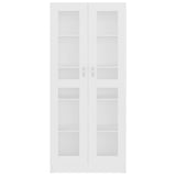 Vitrine Cabinet White 82.5x30.5x185 cm Engineered Wood - Rear View