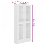 Vitrine Cabinet White 82.5x30.5x185 cm Engineered Wood