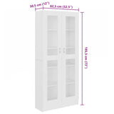 Vitrine Cabinet White 82.5x30.5x185 cm Engineered Wood - Low Angle