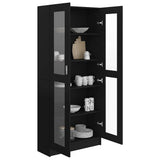 Vitrine Cabinet Black 82.5x30.5x185 cm Engineered Wood - Top-Down View