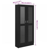 Vitrine Cabinet Black 82.5x30.5x185 cm Engineered Wood - Low Angle