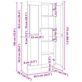 Vitrine Cabinet Black 82.5x30.5x185 cm Engineered Wood
