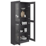 Vitrine Cabinet Grey 82.5x30.5x185 cm Engineered Wood