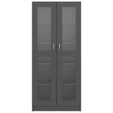Vitrine Cabinet Grey 82.5x30.5x185 cm Engineered Wood - 45-Degree Angle