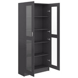 Vitrine Cabinet Grey 82.5x30.5x185 cm Engineered Wood - Rear View