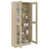 Vitrine Cabinet Sonoma Oak 82.5x30.5x185 cm Engineered Wood - Top-Down View