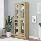 Vitrine Cabinet Sonoma Oak 82.5x30.5x185 cm Engineered Wood