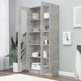 Vitrine Cabinet Concrete Grey 82.5x30.5x185.5 cm Engineered Wood - Side View