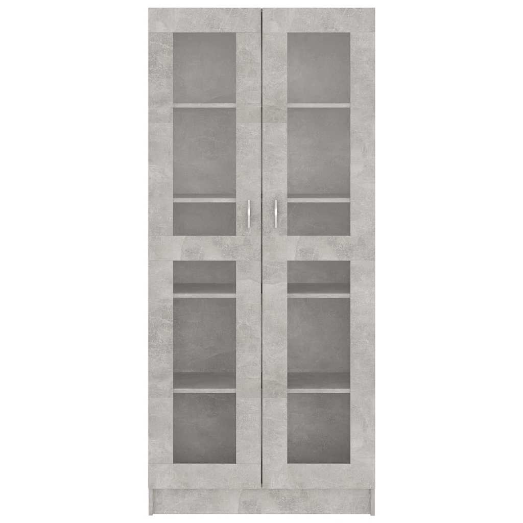 Vitrine Cabinet Concrete Grey 82.5x30.5x185.5 cm Engineered Wood