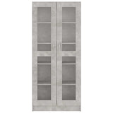 Vitrine Cabinet Concrete Grey 82.5x30.5x185.5 cm Engineered Wood