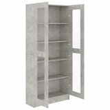 Vitrine Cabinet Concrete Grey 82.5x30.5x185.5 cm Engineered Wood - 45-Degree Angle