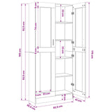 Vitrine Cabinet Concrete Grey 82.5x30.5x185.5 cm Engineered Wood - Extra Image