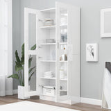 Vitrine Cabinet High Gloss White 82.5x30.5x185 cm Engineered Wood - Side View