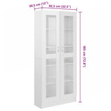 Vitrine Cabinet High Gloss White 82.5x30.5x185 cm Engineered Wood - Low Angle