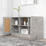 Sideboard Concrete Grey 120x30.5x70 cm Engineered Wood - Side View