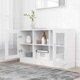 Vitrine Cabinet White 120x30.5x70 cm Engineered Wood - Side View