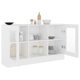 Vitrine Cabinet White 120x30.5x70 cm Engineered Wood - Close-Up Angle