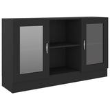 Vitrine Cabinet Black 120x30.5x70 cm Engineered Wood - Front View