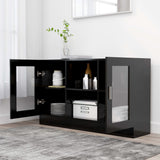 Vitrine Cabinet Black 120x30.5x70 cm Engineered Wood - Side View
