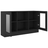 Vitrine Cabinet Black 120x30.5x70 cm Engineered Wood - 45-Degree Angle