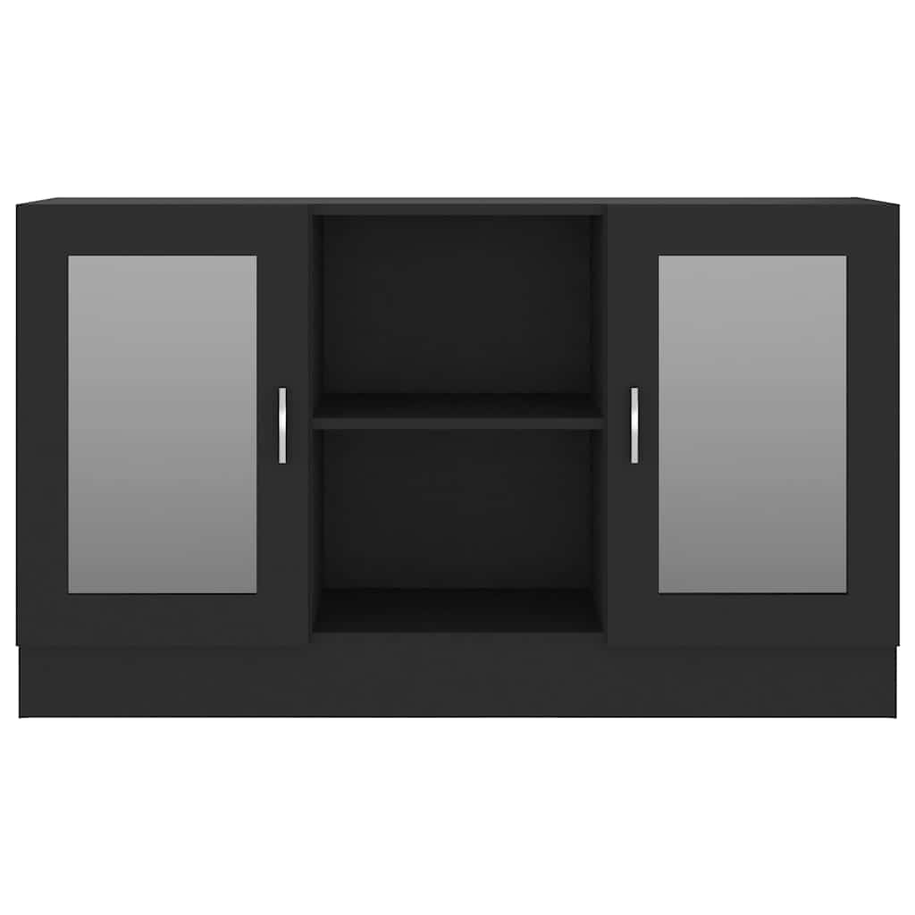 Vitrine Cabinet Black 120x30.5x70 cm Engineered Wood