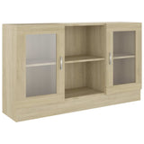 Vitrine Cabinet Sonoma Oak 120x30.5x70 cm Engineered Wood - Front View