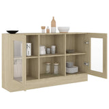 Vitrine Cabinet Sonoma Oak 120x30.5x70 cm Engineered Wood - Close-Up Angle
