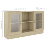 Vitrine Cabinet Sonoma Oak 120x30.5x70 cm Engineered Wood - Low Angle