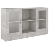 Vitrine Cabinet Concrete Grey 120x30.5x70 cm Engineered Wood - Front View