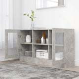 Vitrine Cabinet Concrete Grey 120x30.5x70 cm Engineered Wood - Side View