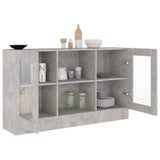 Vitrine Cabinet Concrete Grey 120x30.5x70 cm Engineered Wood - Close-Up Angle