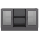 Vitrine Cabinet High Gloss Grey 120x30.5x70 cm Engineered Wood